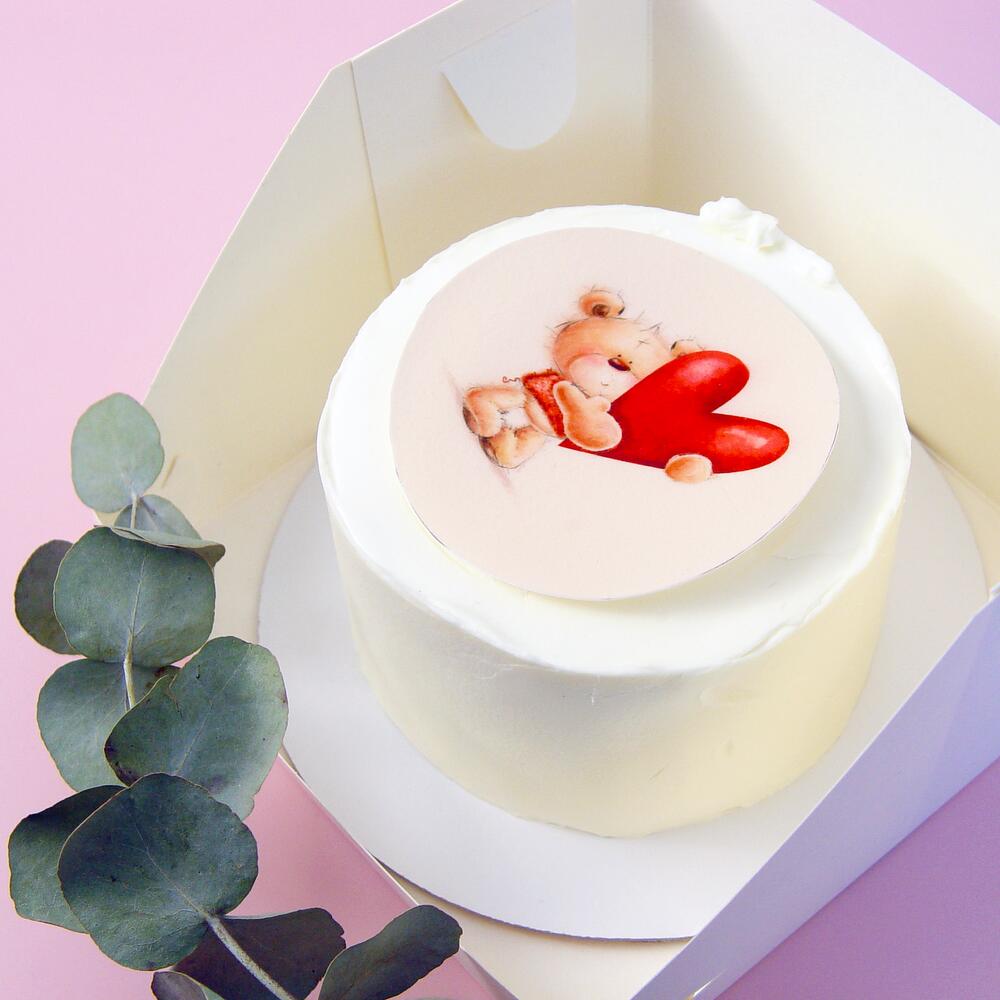 Бенто торт для двоих Мишка с сердцем