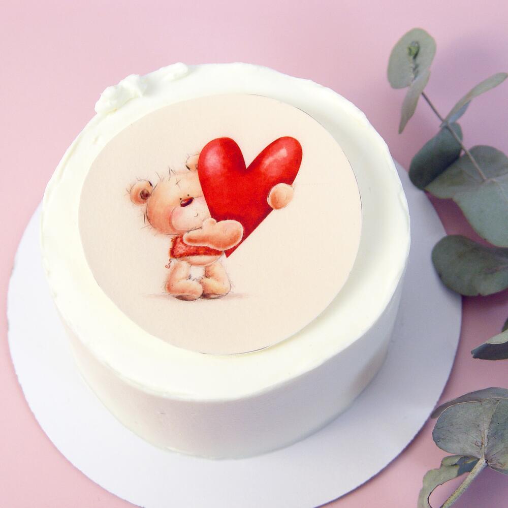 Бенто торт для двоих Мишка с сердцем