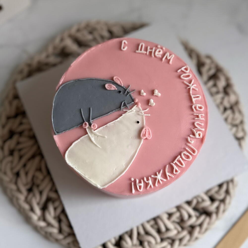 Бенто торт для любимой подружки с крысками