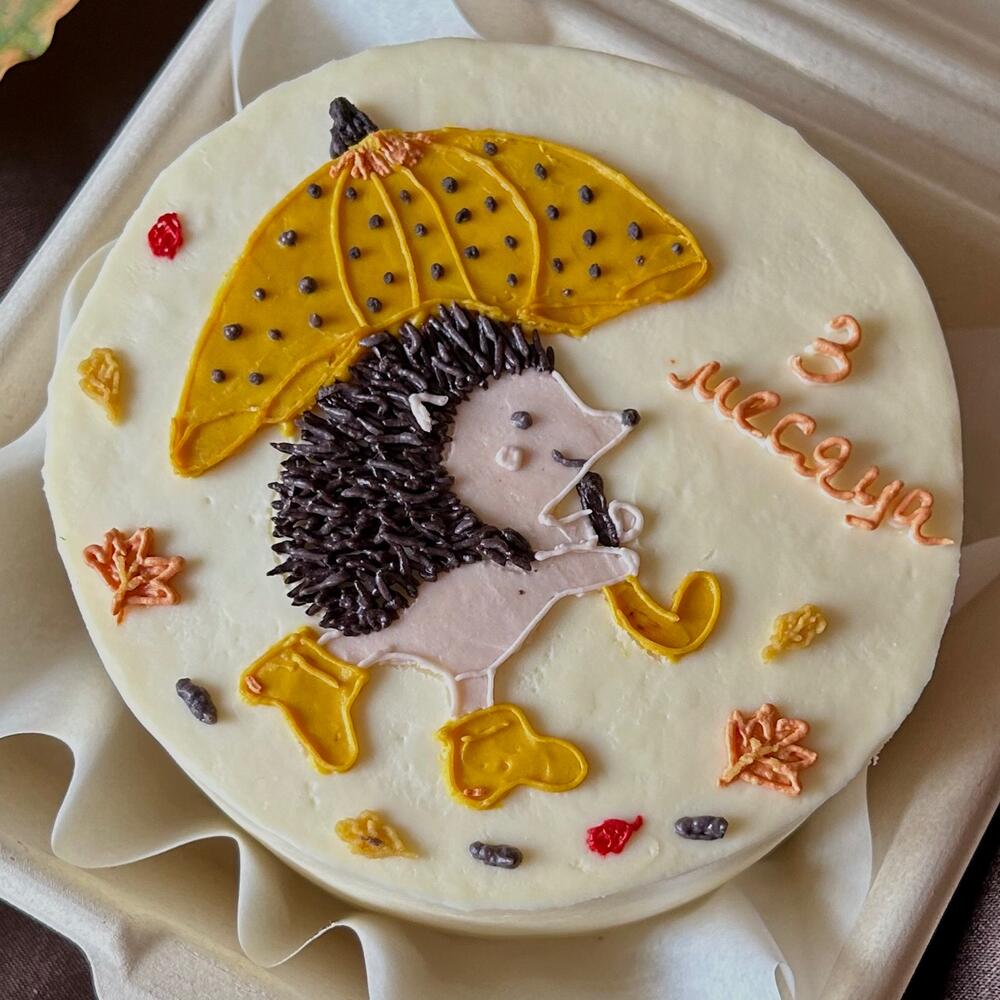 Бенто-торт для малыша ежик с зонтиком