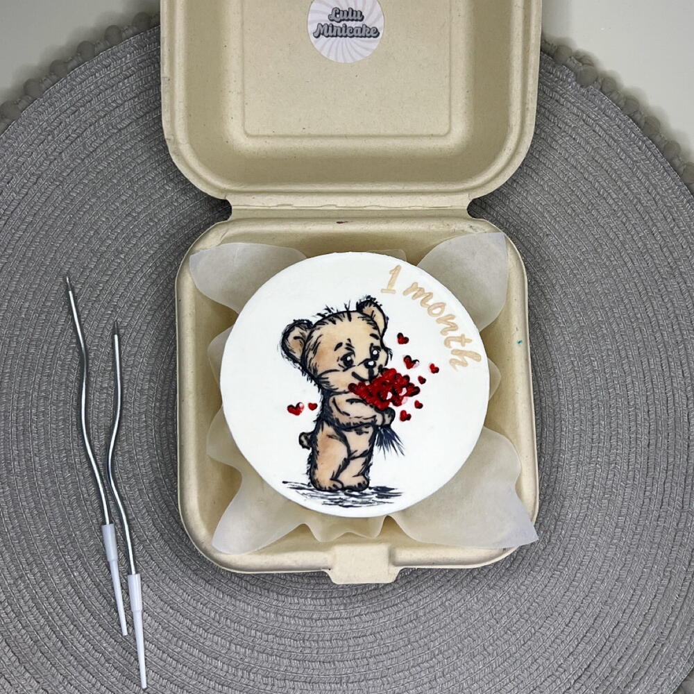 Бенто-торт для малыша с мишкой «1 month»