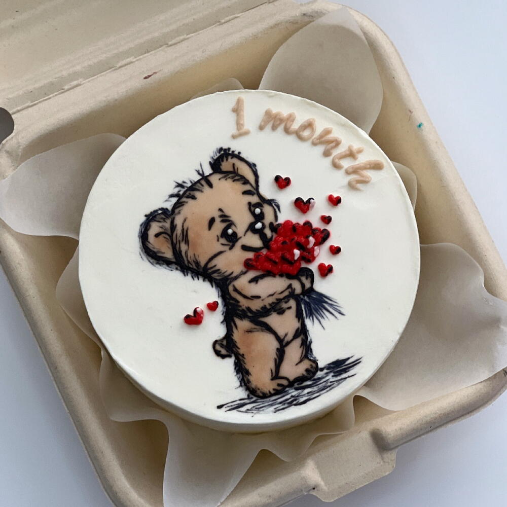 Бенто-торт для малыша с мишкой «1 month»