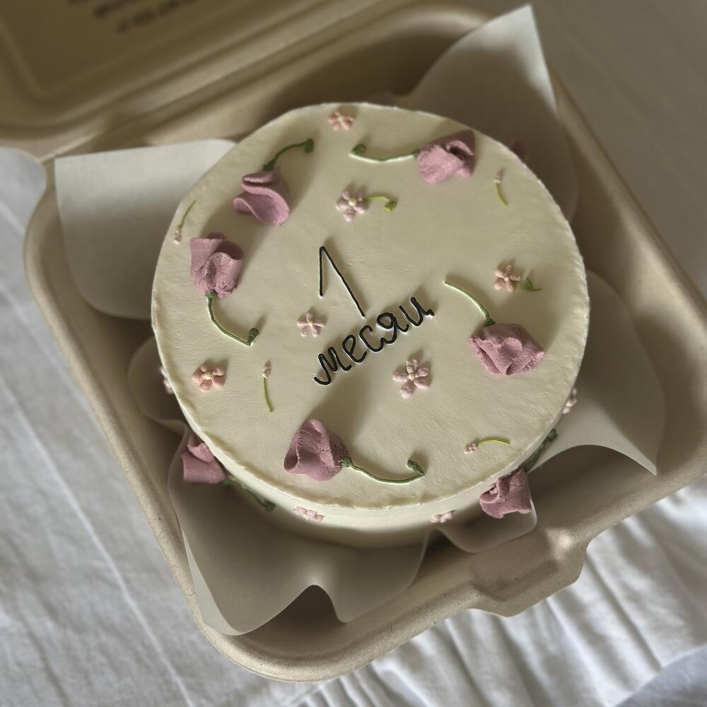 Бенто торт для малыша с цветами