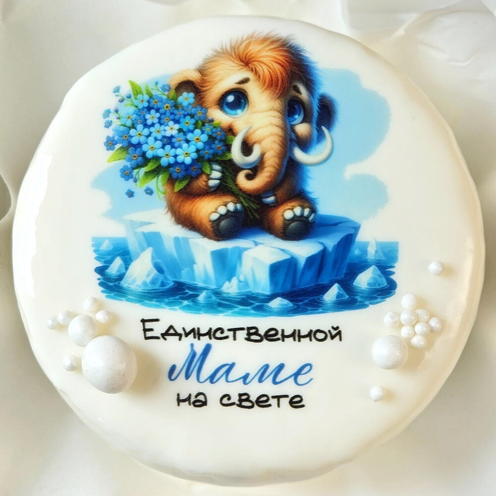 Бенто торт для мамы с мамонтёнком "Единственной маме на свете"