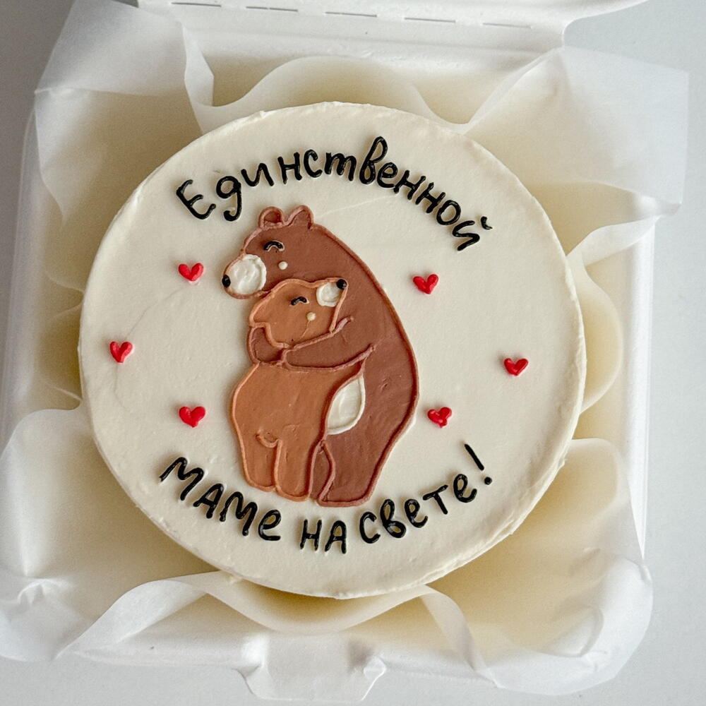 Бенто торт для мамы с медведями