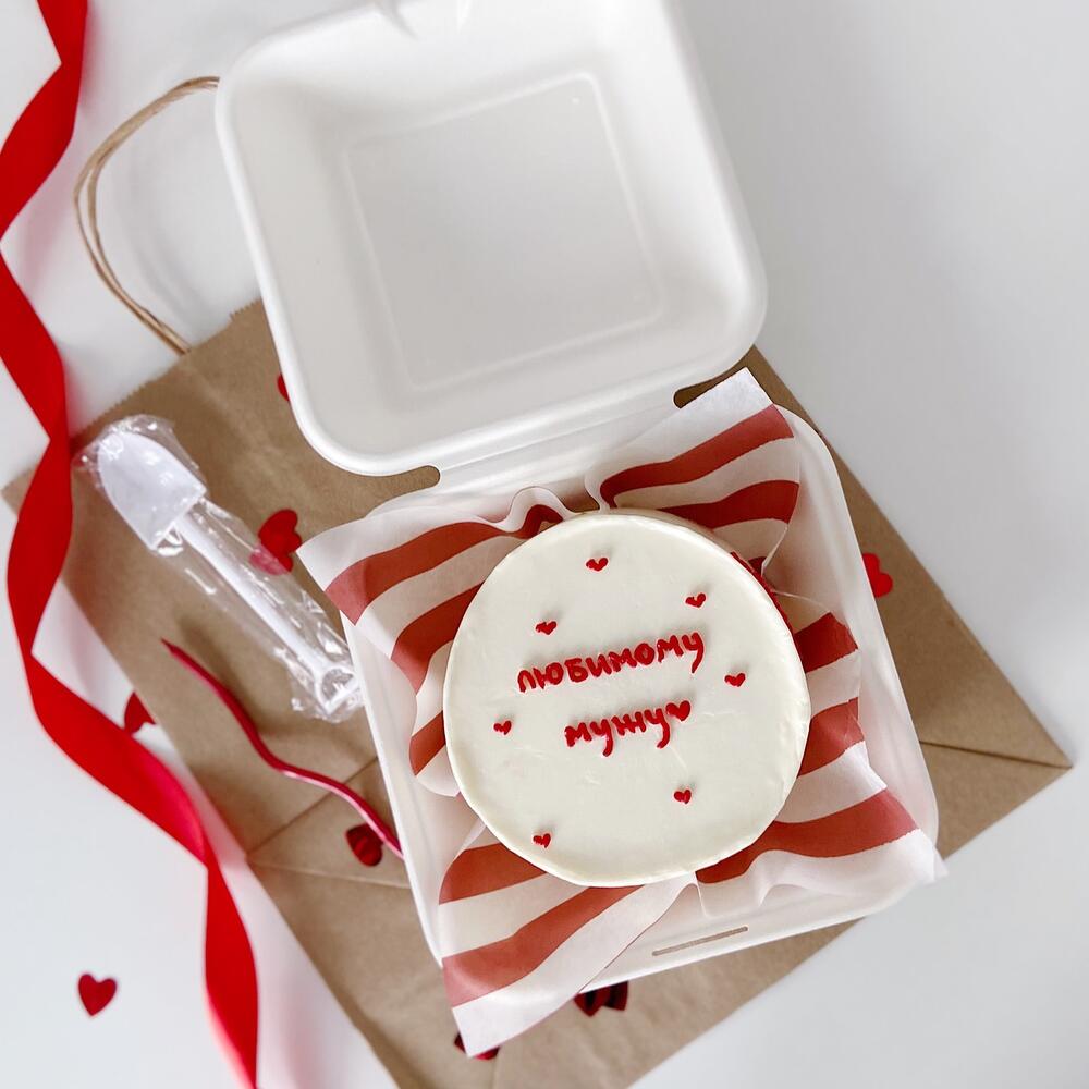 Бенто торт для мужа с сердечками