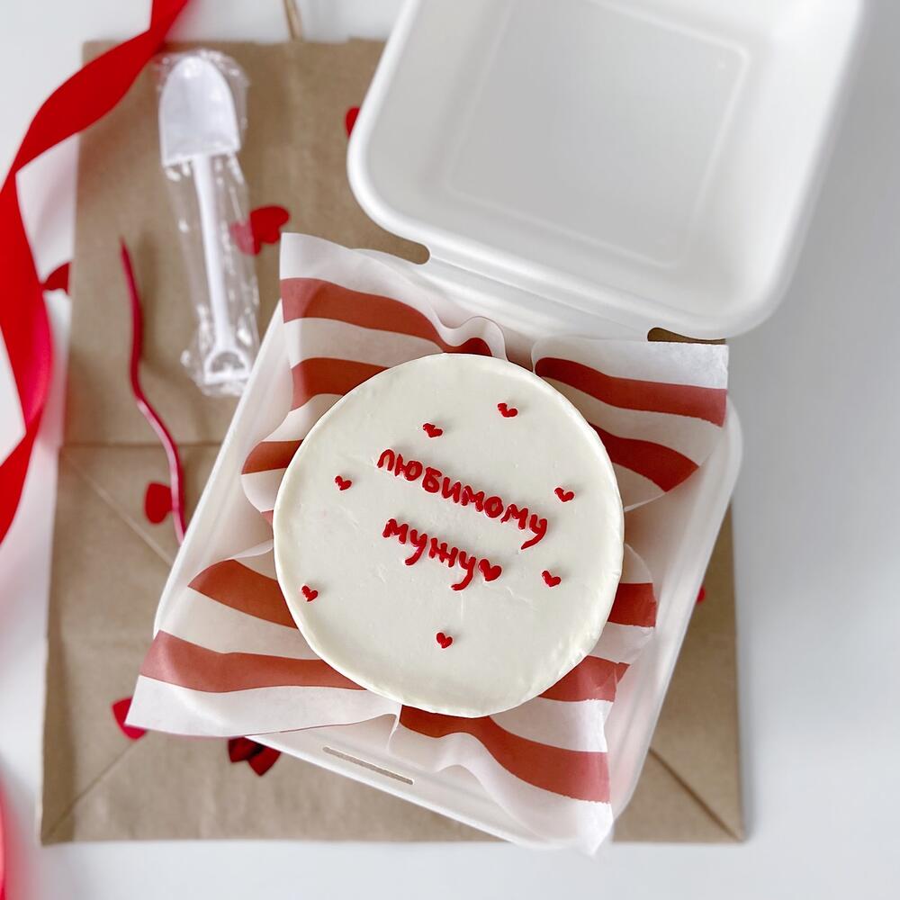 Бенто торт для мужа с сердечками