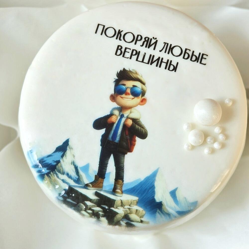 Бенто торт для мужчины для достижения целей "Покоряй любые вершины!"