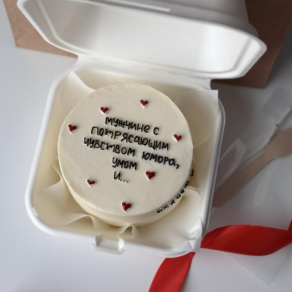 Бенто-торт для парня на день влюбленных