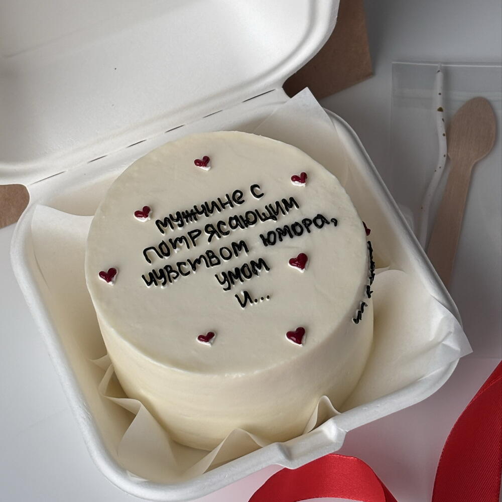 Бенто-торт для парня на день влюбленных