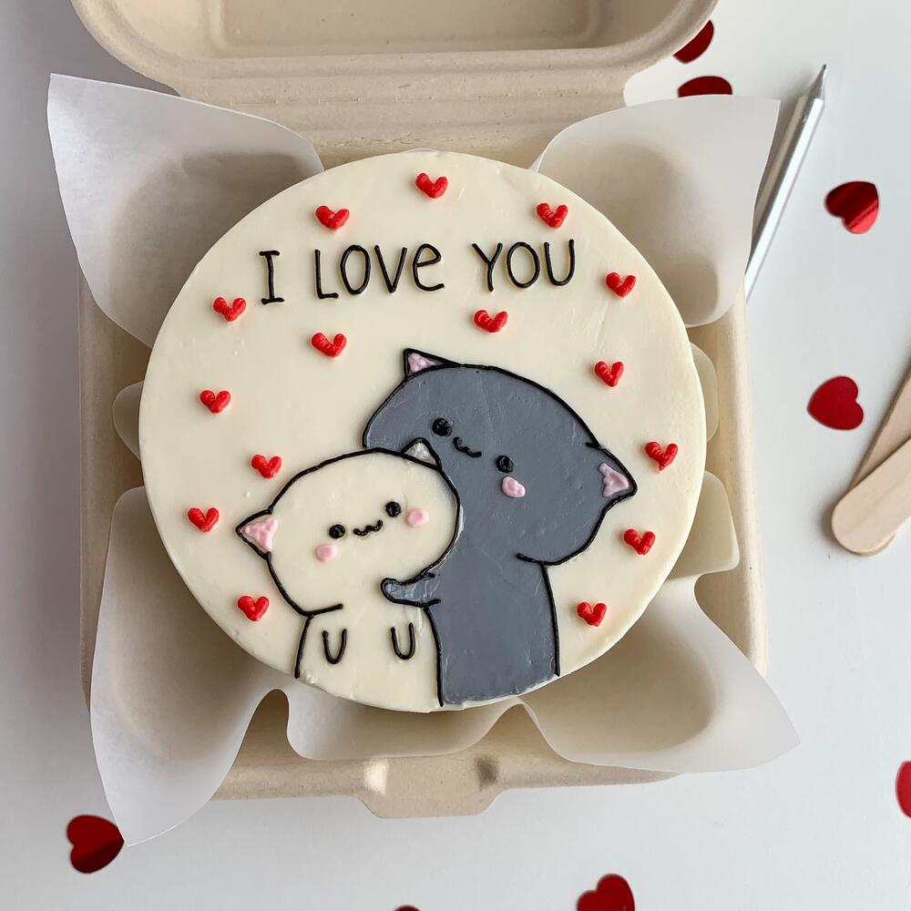 Бенто торт для парня/девушки I LOVE YOU подарок на 14 февраля