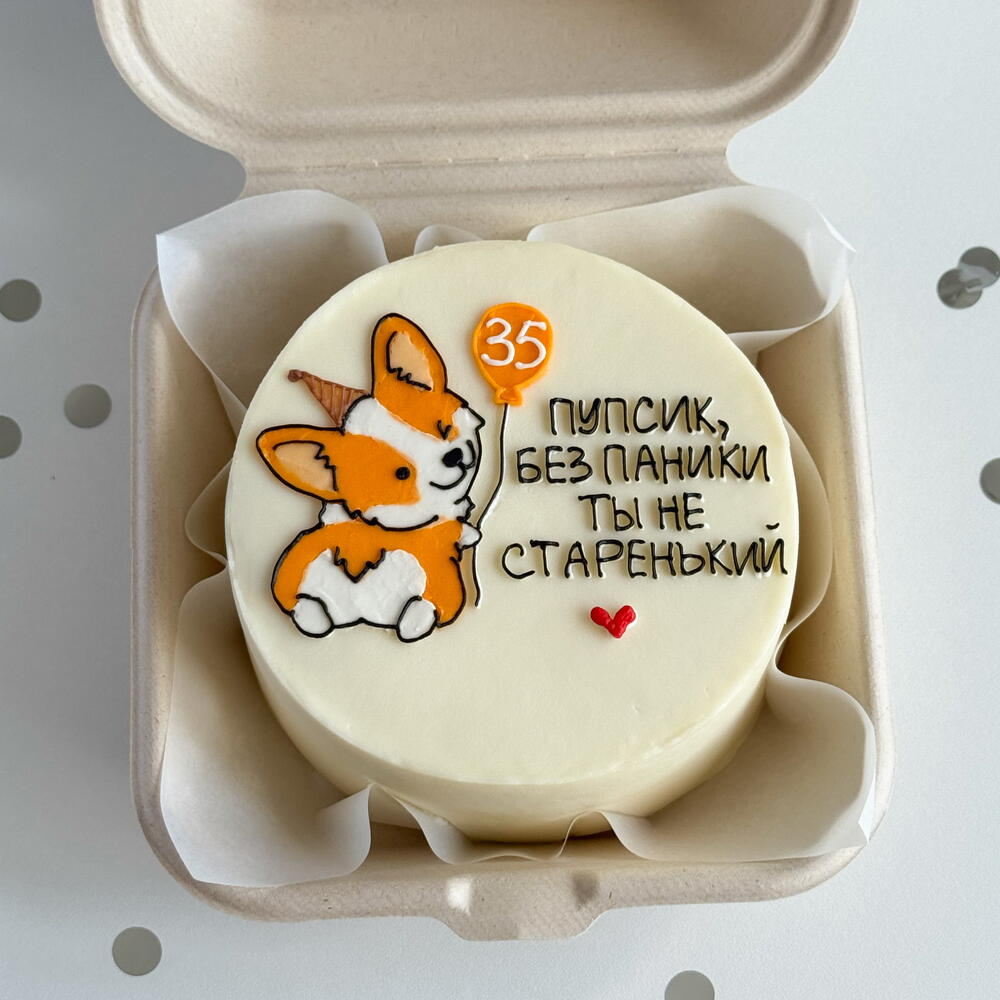 Бенто торт для парня/мужа без паники с Корги