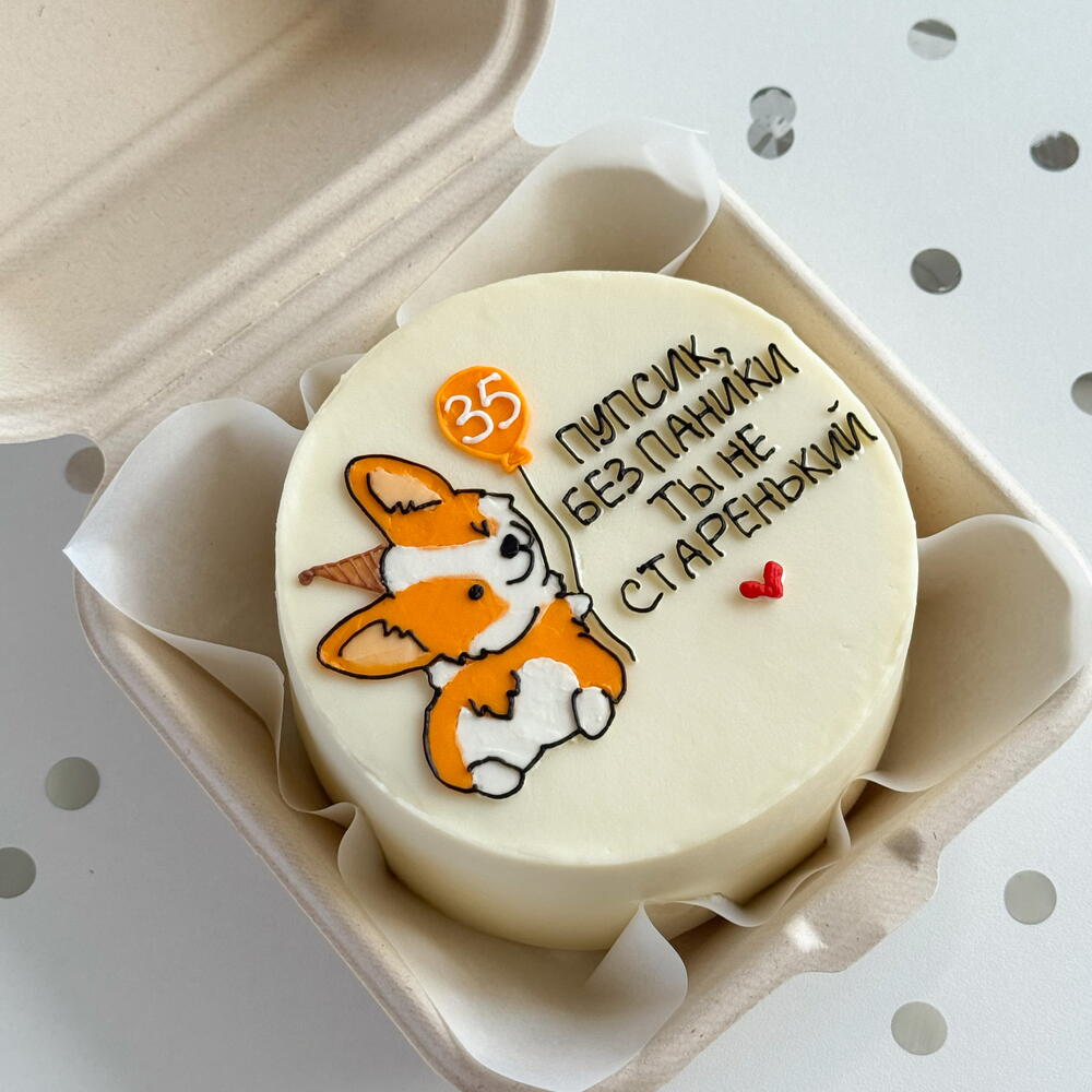 Бенто торт для парня/мужа без паники с Корги