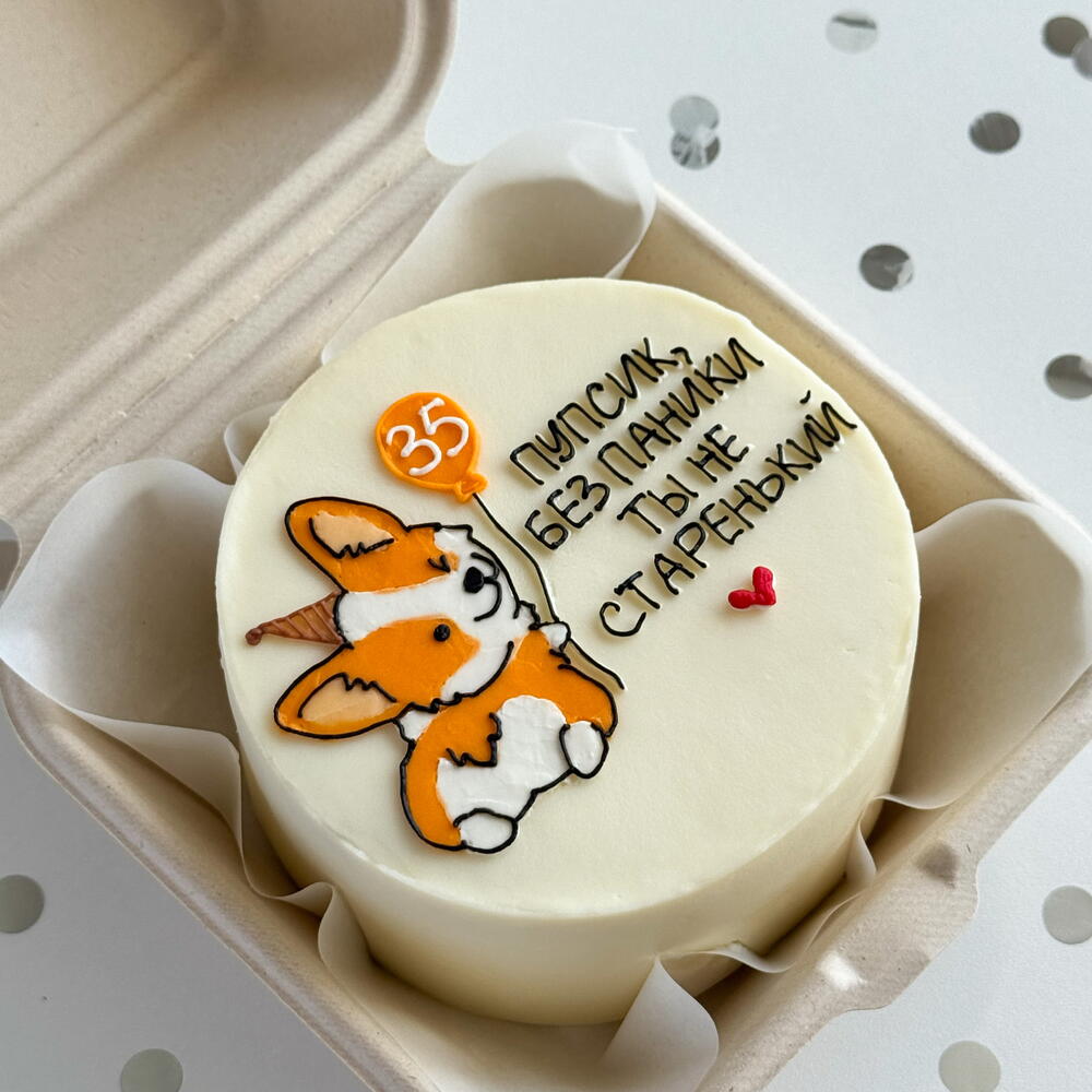 Бенто торт для парня/мужа без паники с Корги