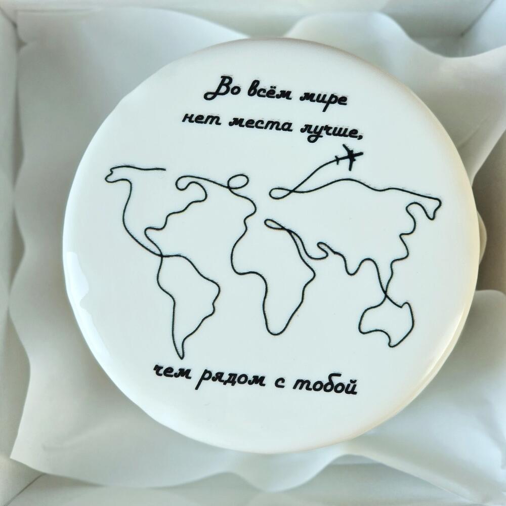 Бенто торт для влюблённых с картой "Нет места лучше, чем рядом с тобой"