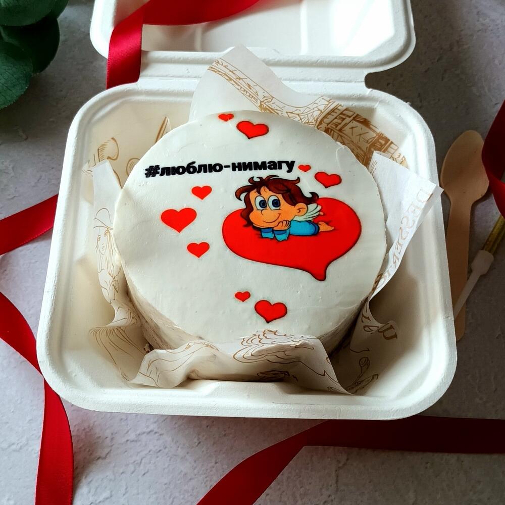 Бенто торт для второй половинки с прикольной надписью "Любли-нимогу"