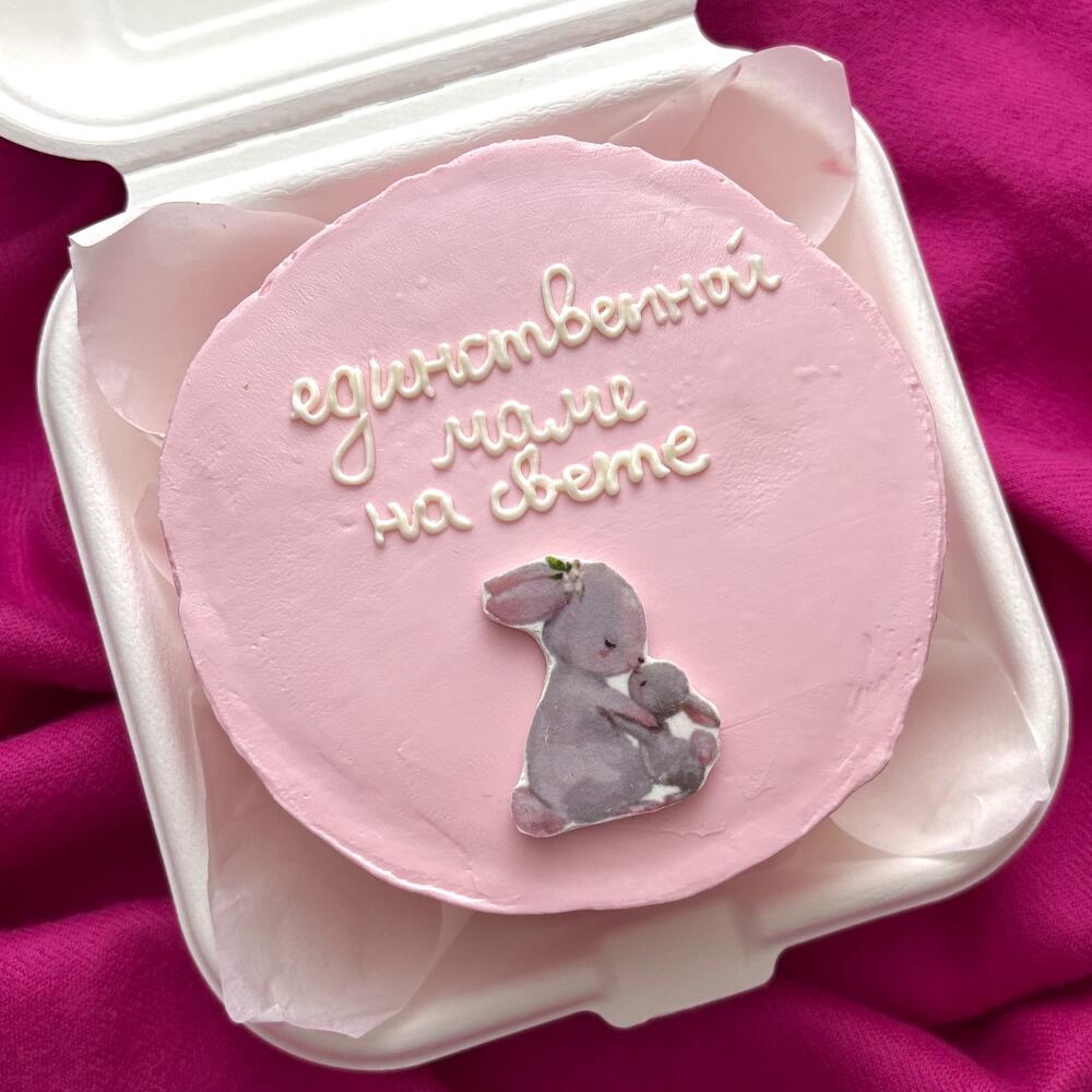 Бенто-торт единственной маме на свете с зайчиками любимой мамуле