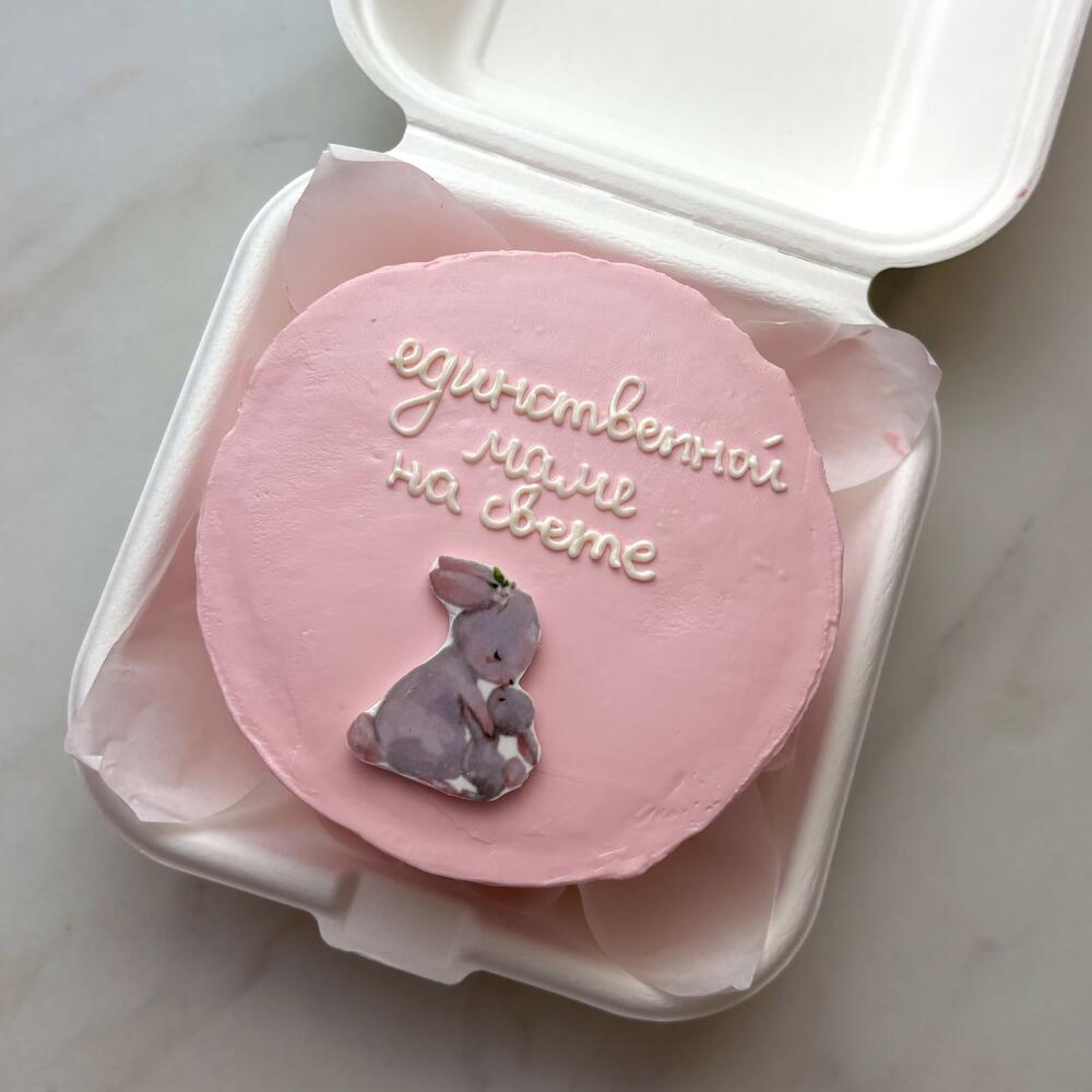 Бенто-торт единственной маме на свете с зайчиками любимой мамуле