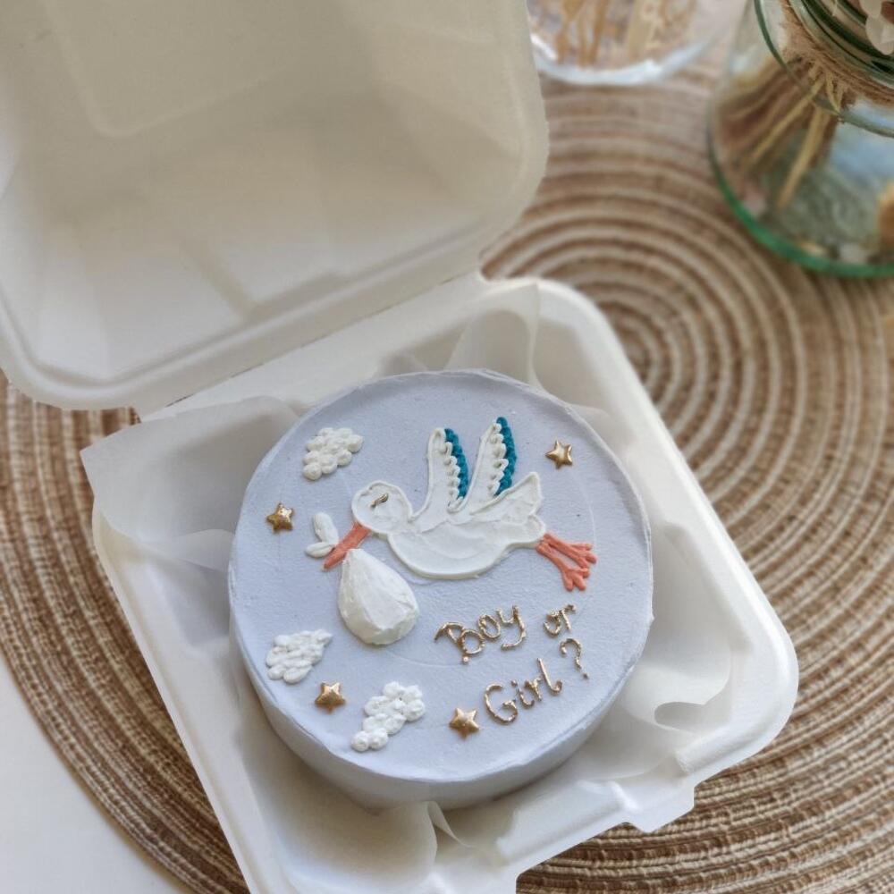 Бенто торт Гендер пати аист