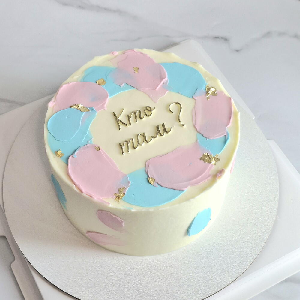 Бенто торт гендерный, на гендер пати "Кто там?"