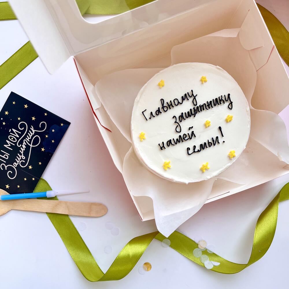 Бенто торт «главному защитнику» на 23 февраля для мужа/парня/любимого/папы/дедушки