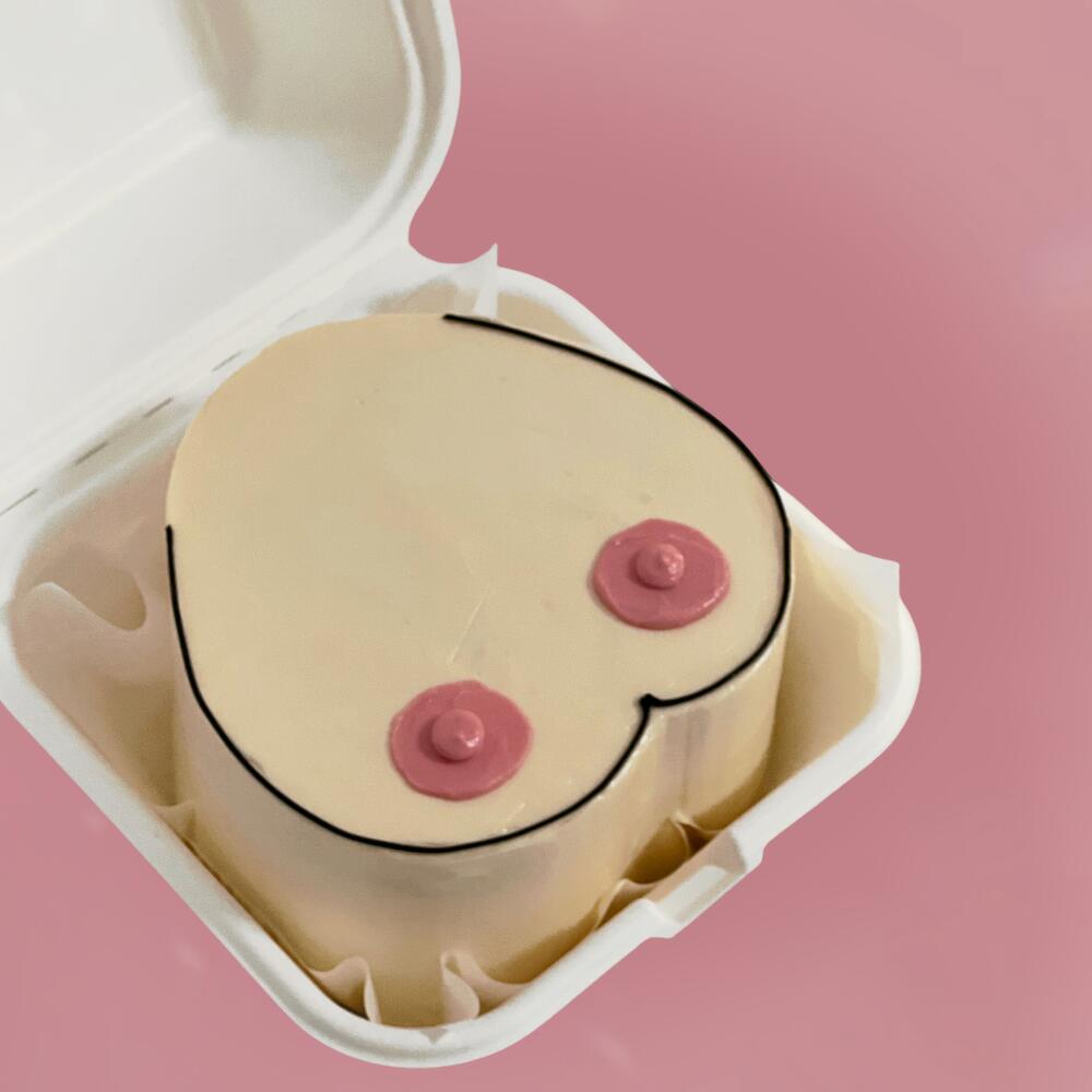 Бенто торт грудь на день рождения, мальчишник, девичник, для подруги, друга, прикол