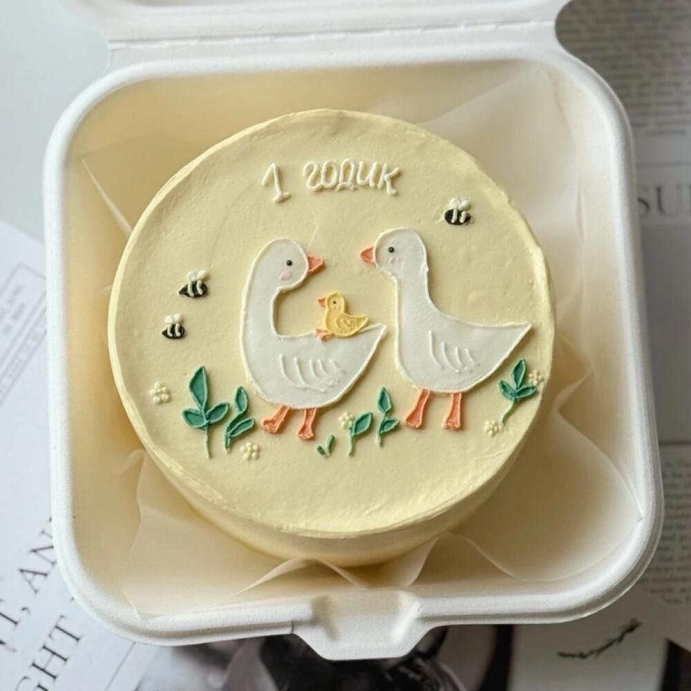 Бенто торт гуси