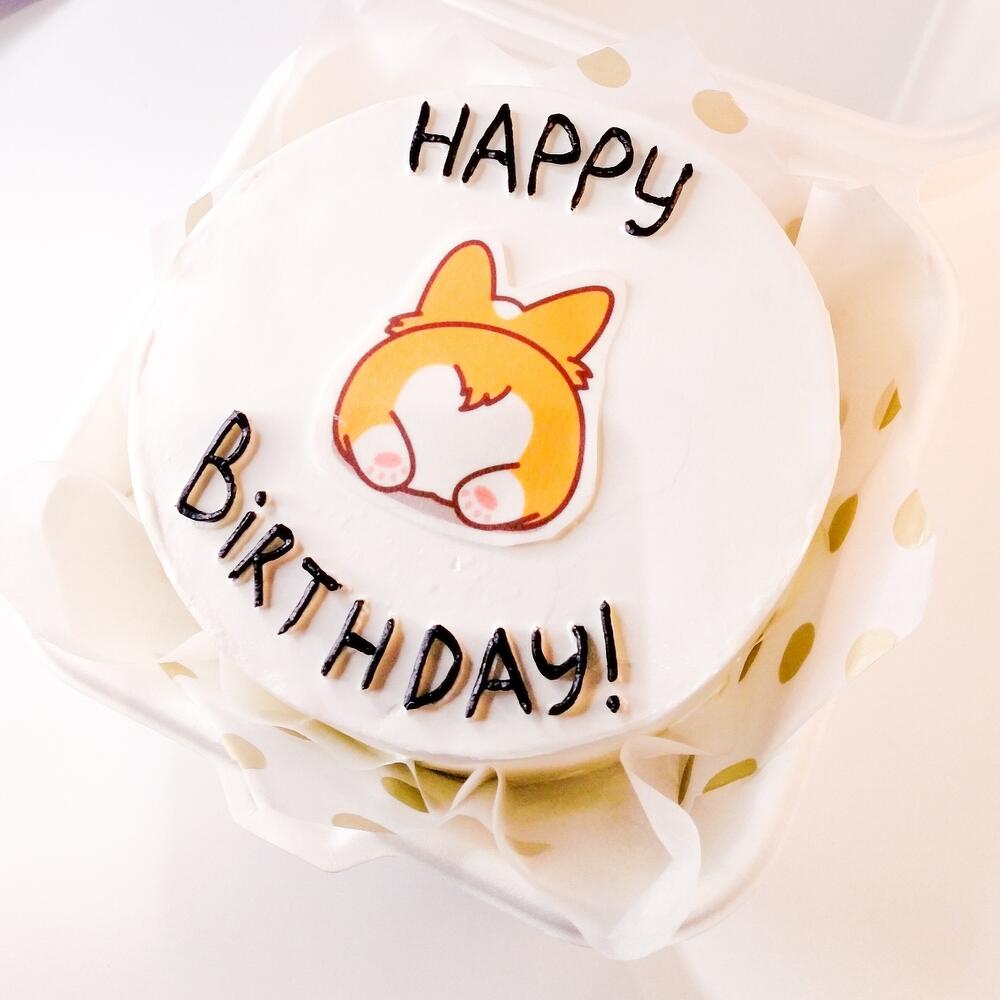Бенто торт "Happy birthday" с корги