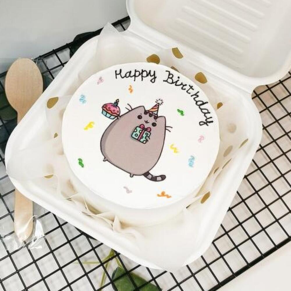 Бенто-торт Happy Birthday с котиком