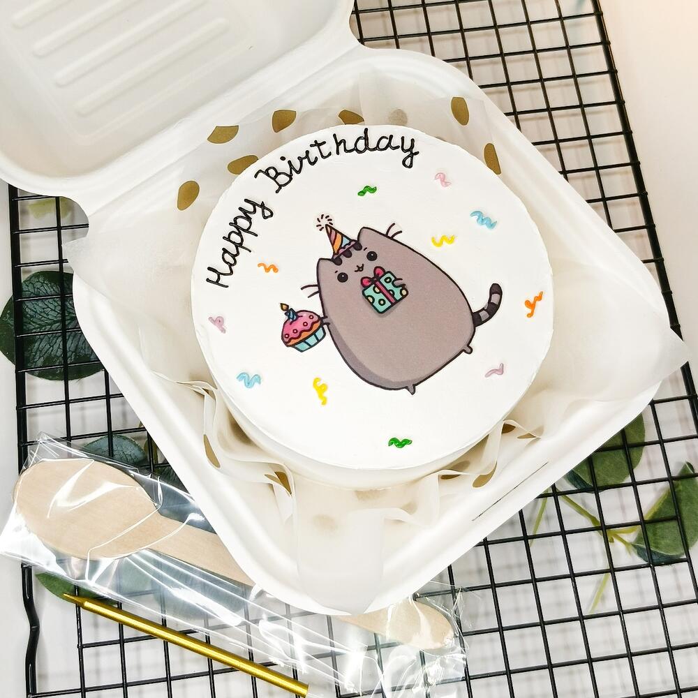 Бенто-торт Happy Birthday с котиком