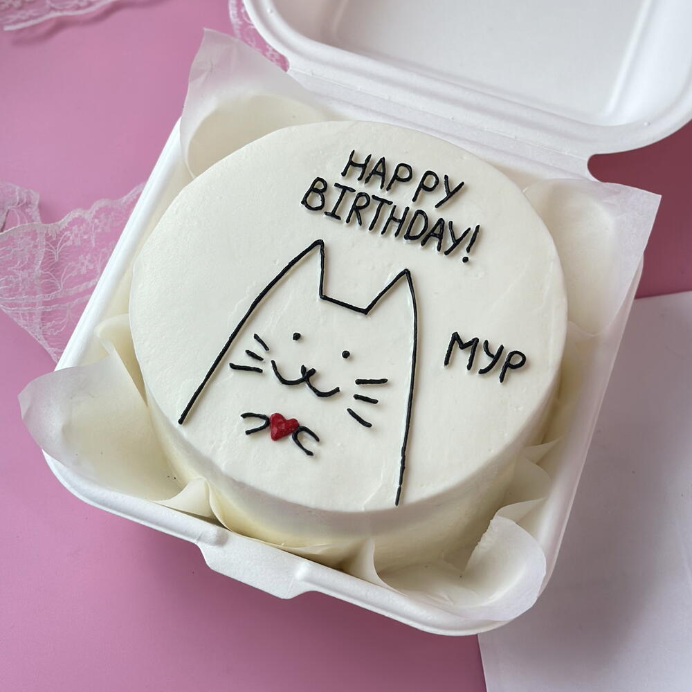 Бенто-торт Happy Birthday с котиком
