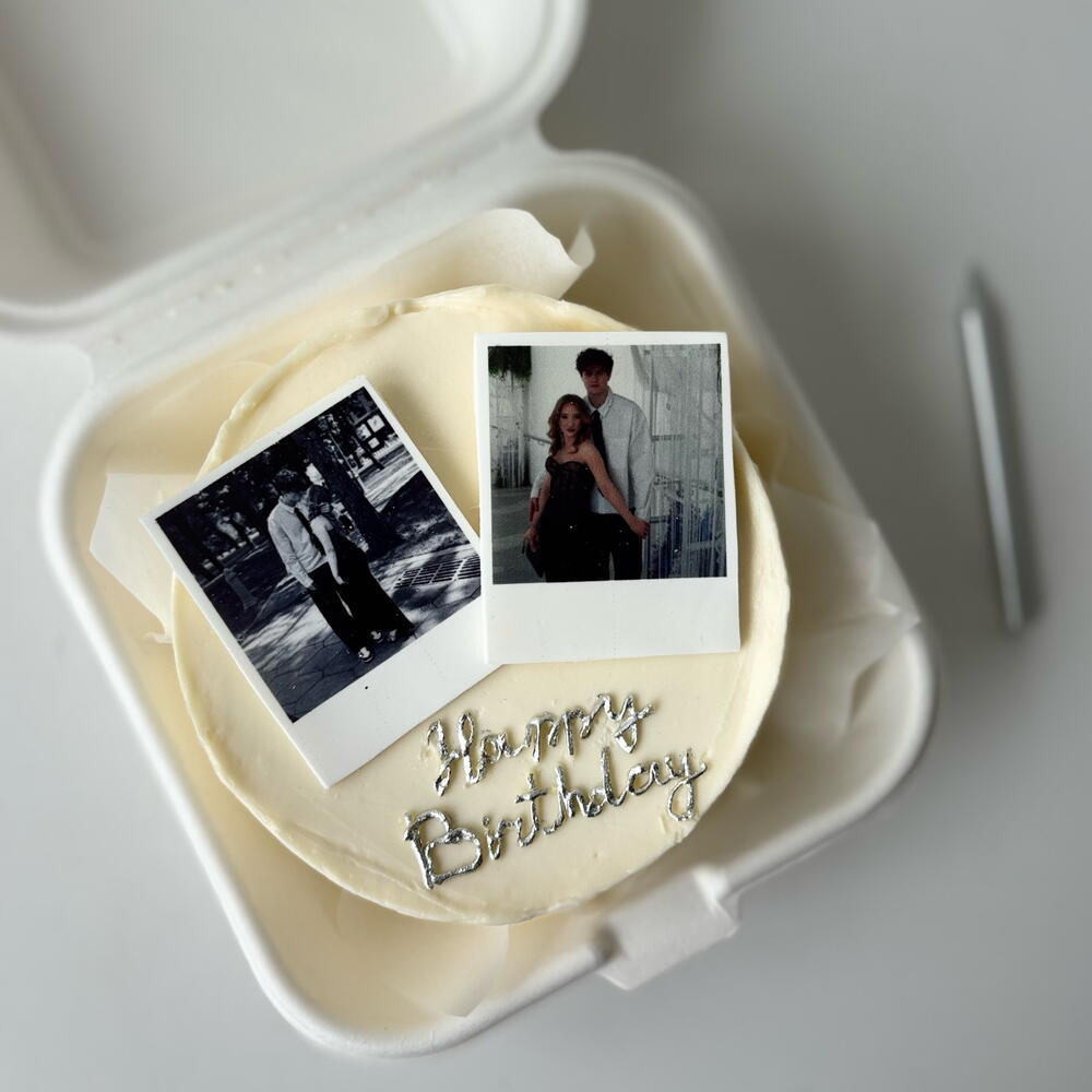 Бенто торт happy birthday с поларойдными фото