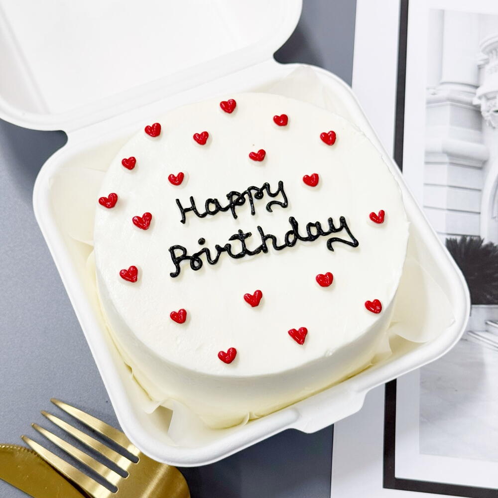 Бенто торт Happy Birthday с сердцами