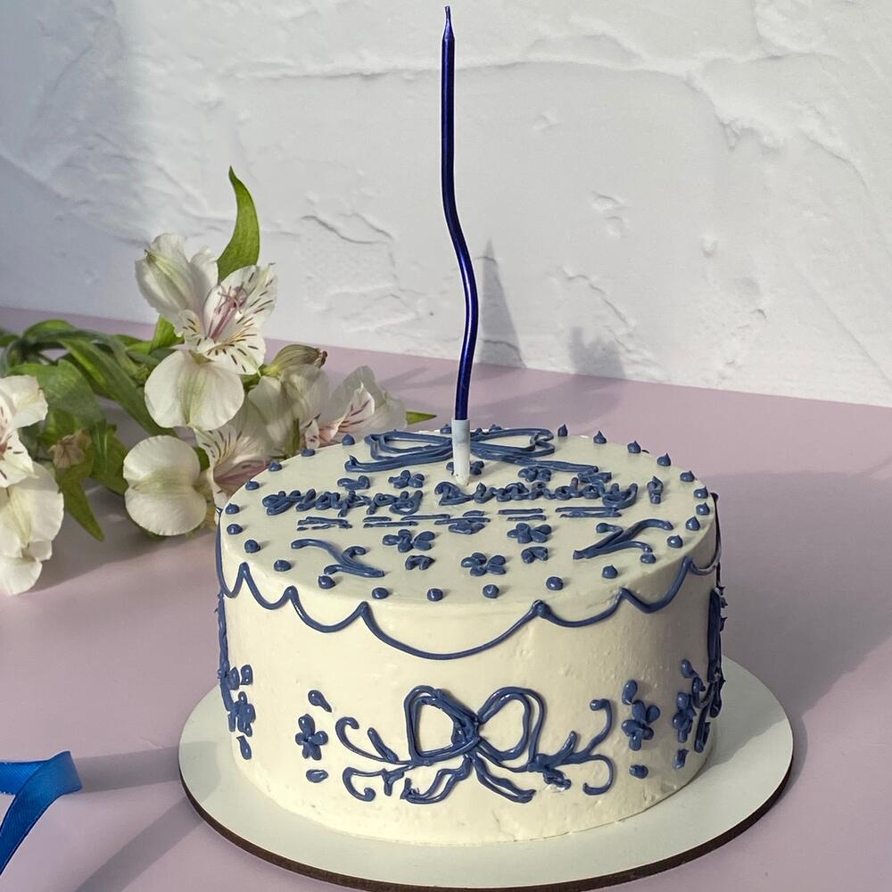 Бенто-торт «Happy birthday со свечкой ,на день рождения