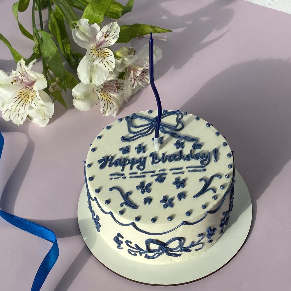 Бенто-торт «Happy birthday со свечкой ,на день рождения