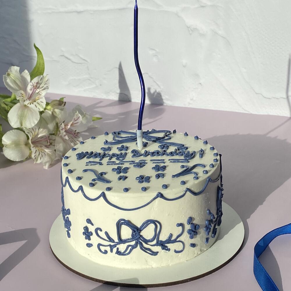 Бенто-торт «Happy birthday со свечкой ,на день рождения