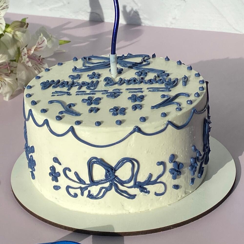 Бенто-торт «Happy birthday со свечкой ,на день рождения