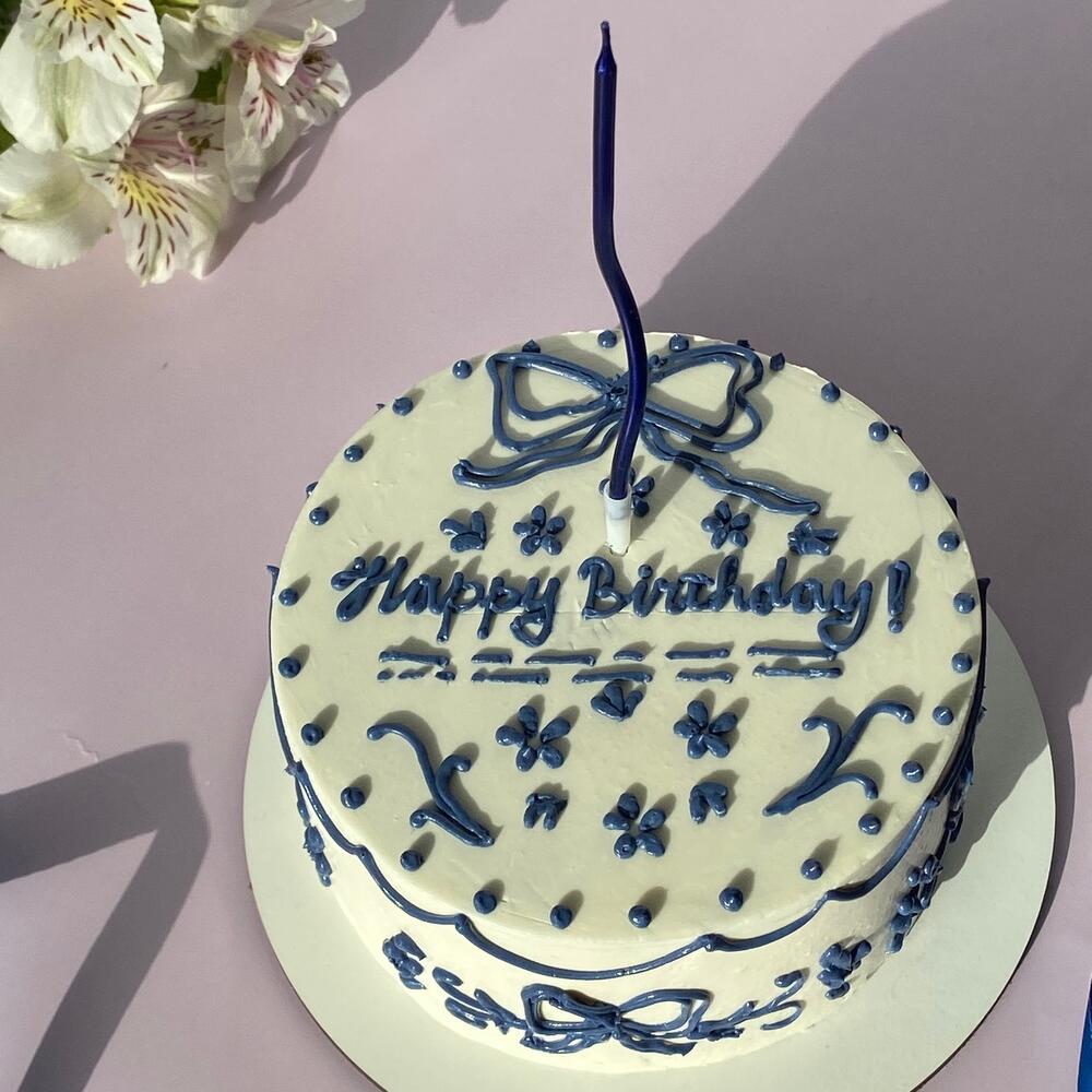 Бенто-торт «Happy birthday со свечкой ,на день рождения