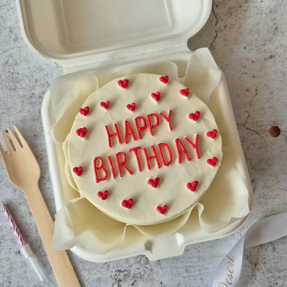 Бенто торт "Happy birthday" в подарок для друга, подруги, брата, сестры, парня или девушки, жены, мужа