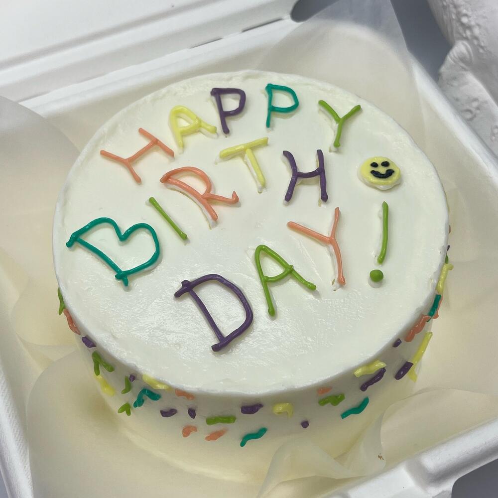 Бенто торт Happy Birthday, яркий
