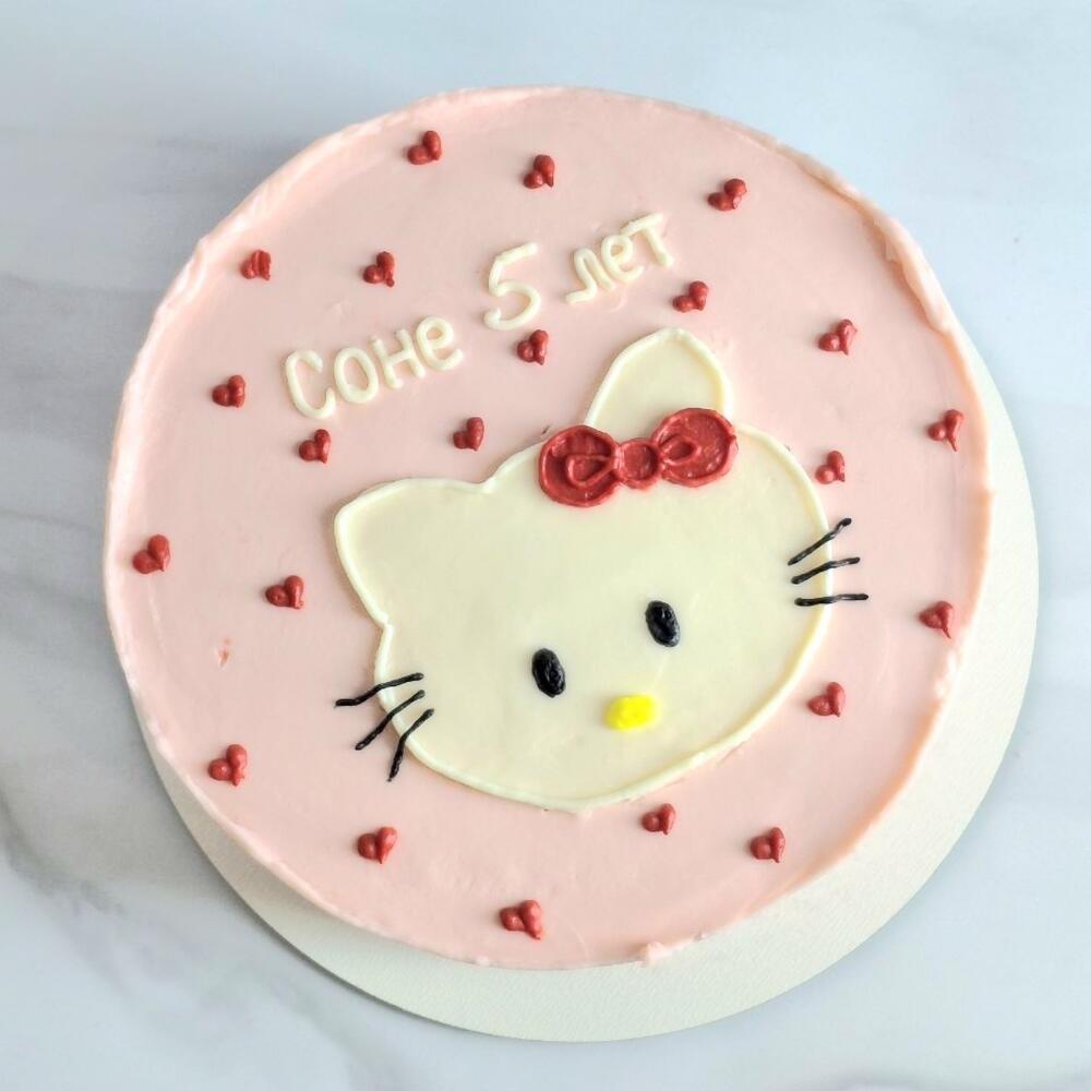 Бенто торт хеллоу китти розовый для девочки, девушки, ребёнка на день рождения