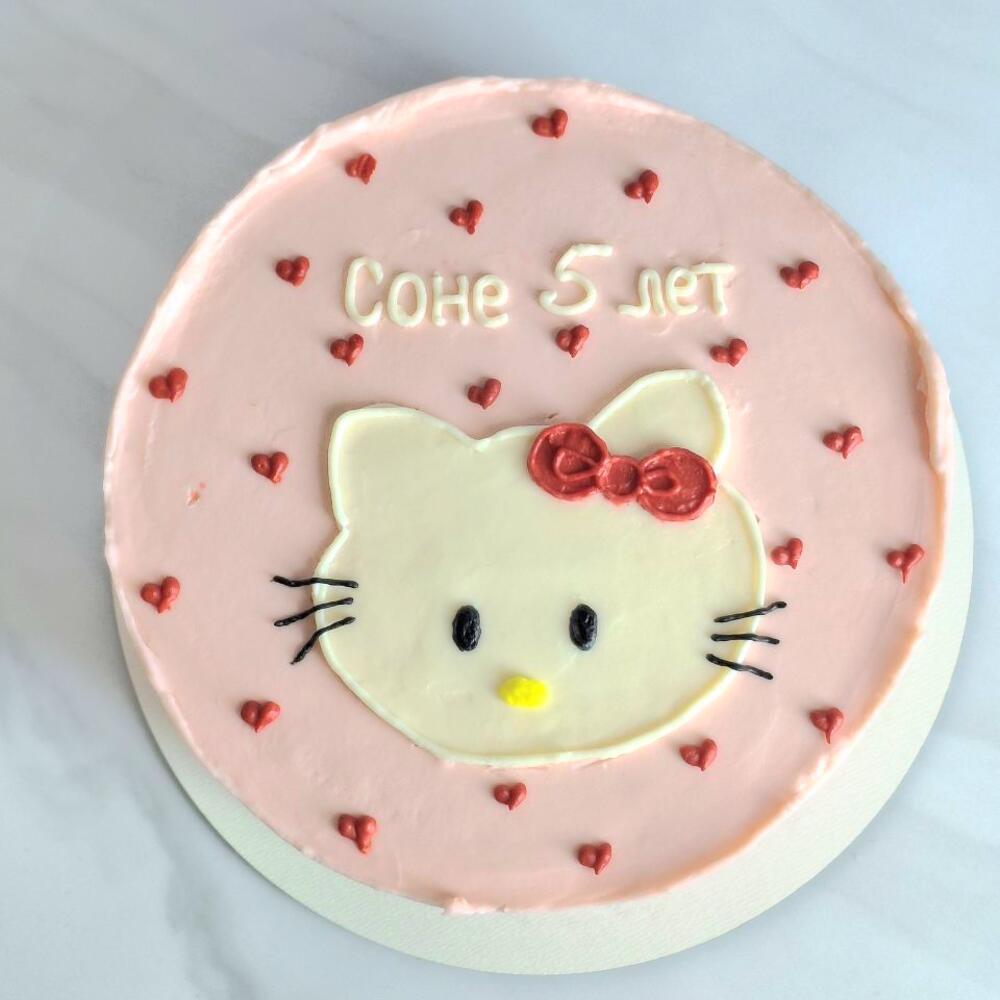 Бенто торт хеллоу китти розовый для девочки, девушки, ребёнка на день рождения