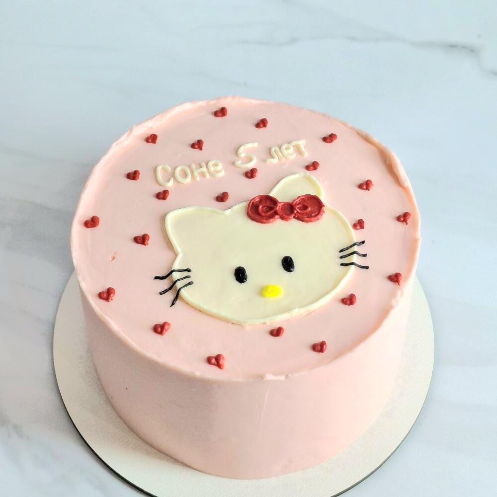 Бенто торт хеллоу китти розовый для девочки, девушки, ребёнка на день рождения