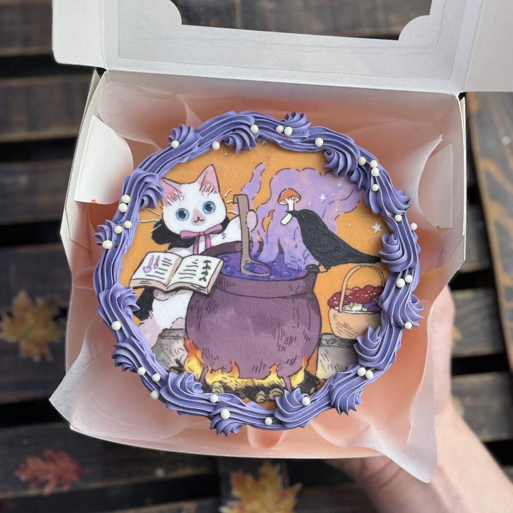 Бенто торт Хеллоуин котик