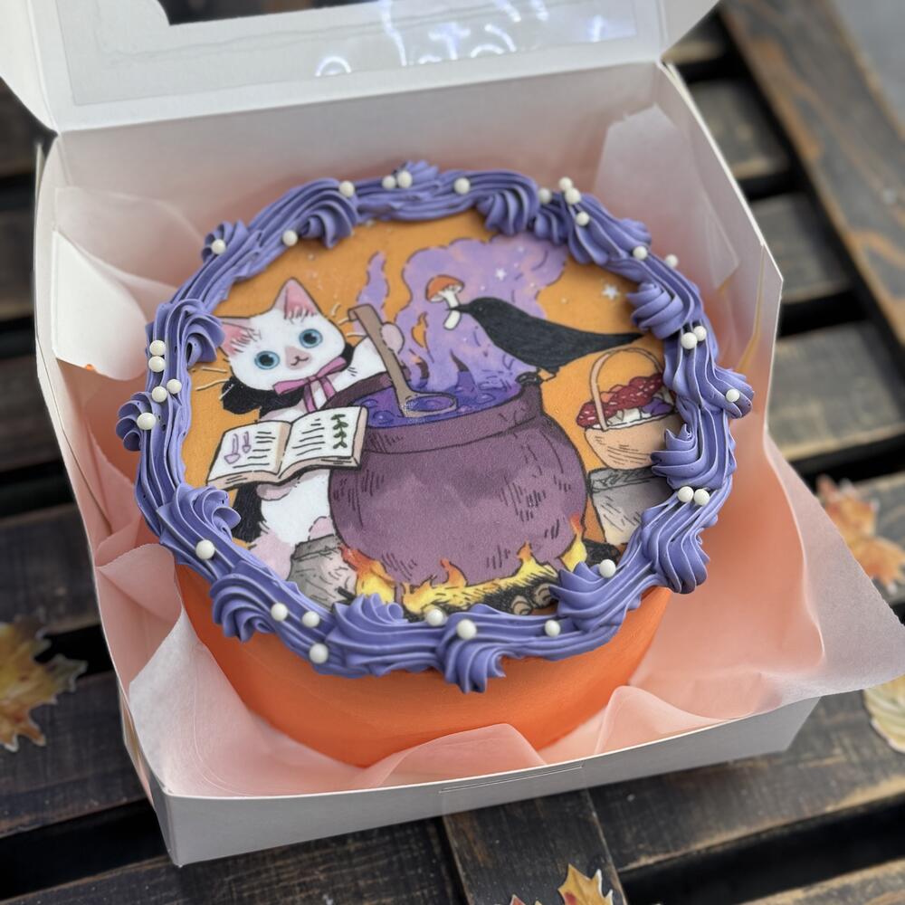 Бенто торт Хеллоуин котик