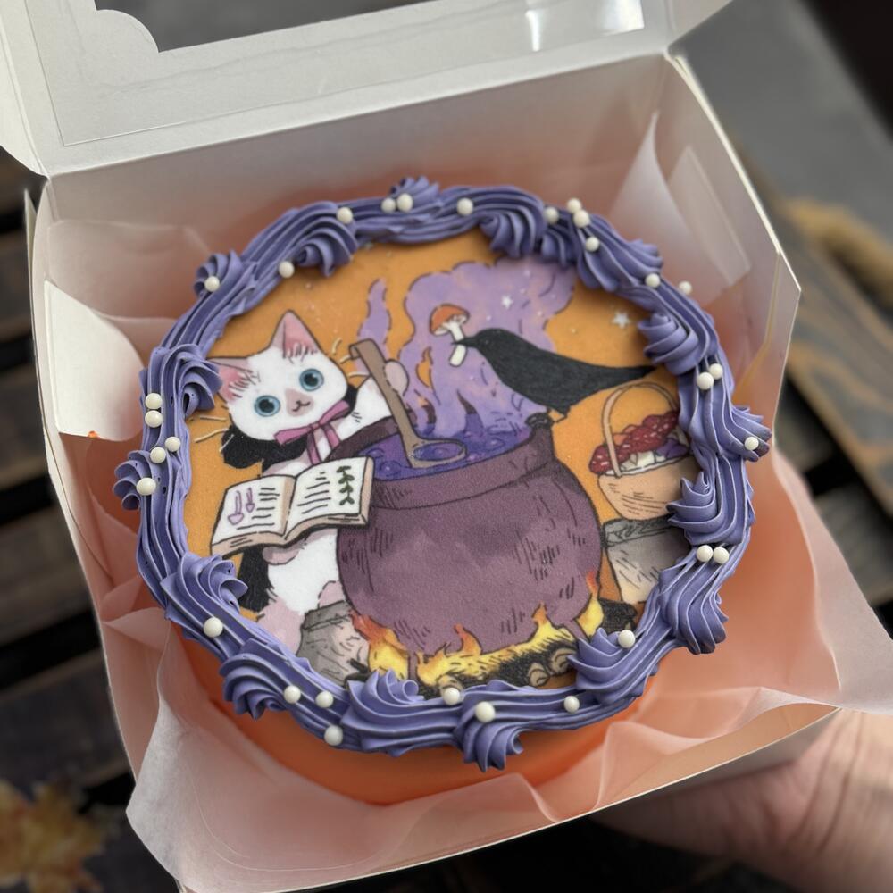 Бенто торт Хеллоуин котик