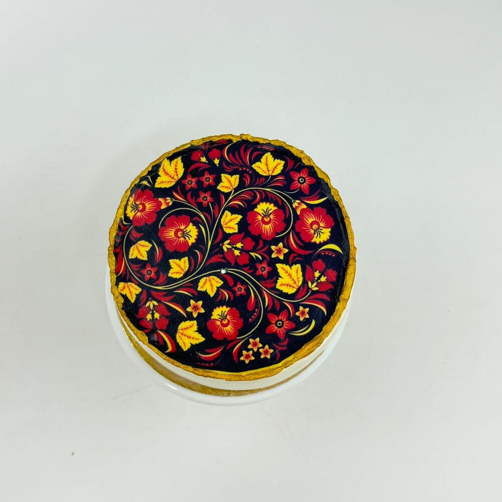 Бенто торт Хохлома на черном