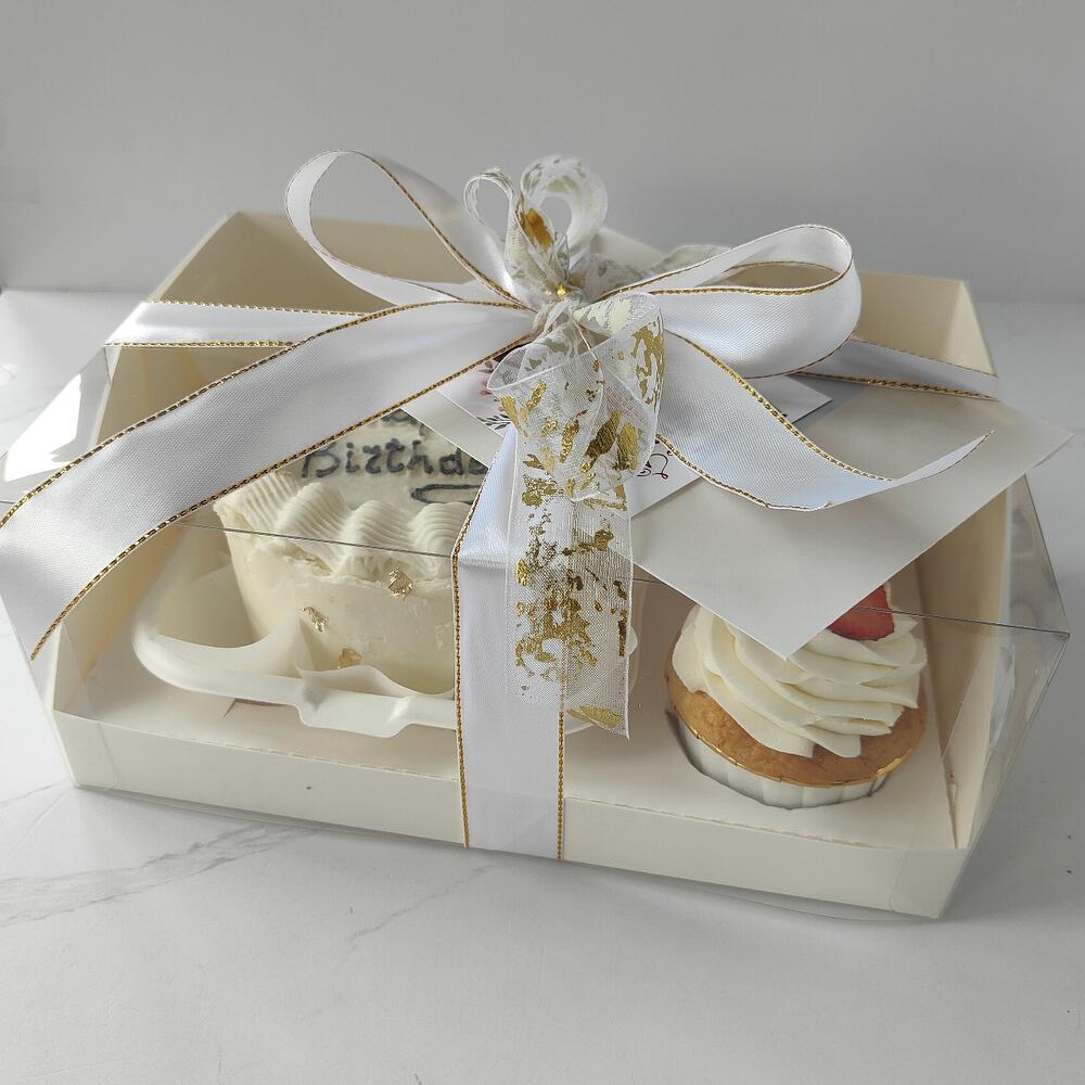 Бенто-торт и 2 капкейка С днём рождения happy birthday