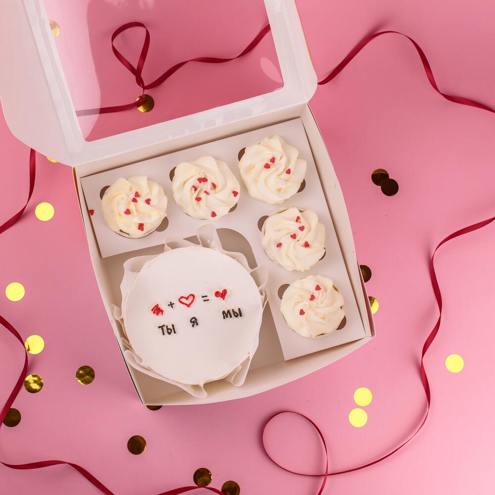 Бенто-торт и 5 капкейков Я ты мы 1,2 кг