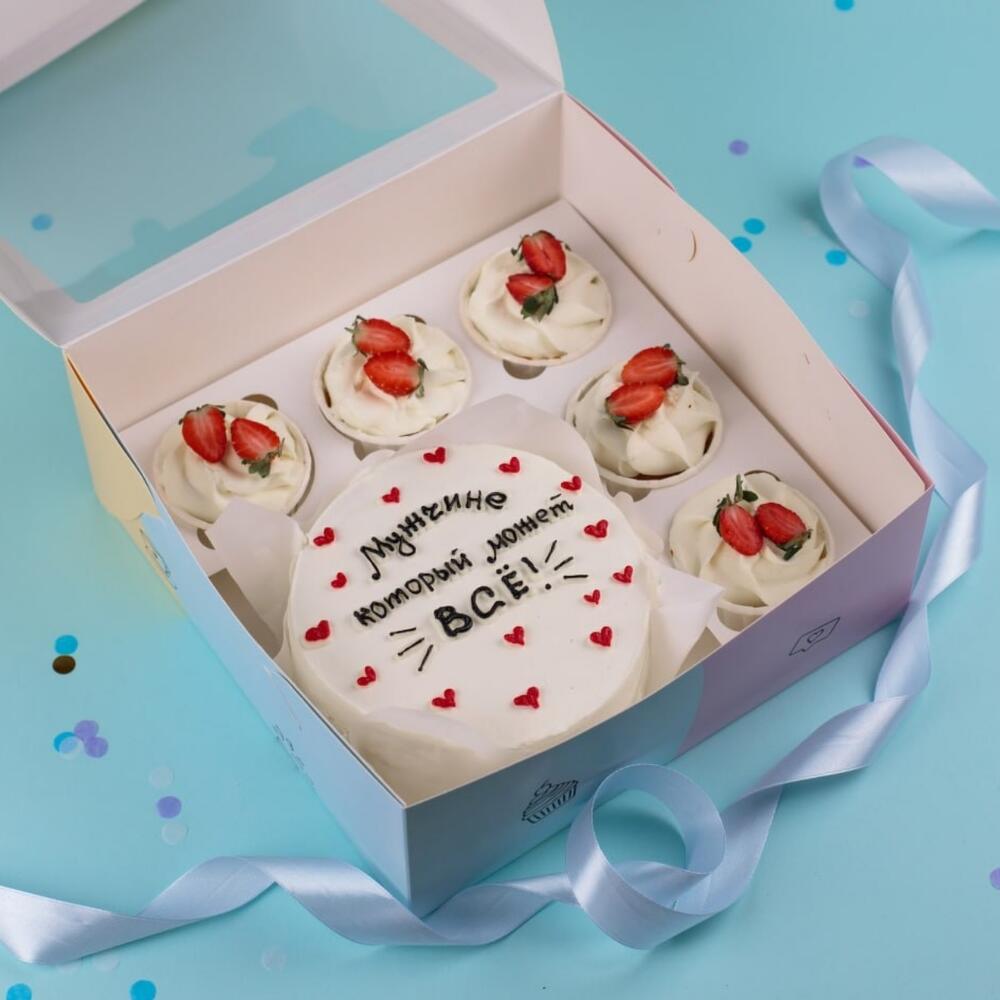 Бенто-торт и капкейки Мужчине который может все 1,2 кг